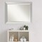 Beveled Wood Bathroom Wall Mirror, Brushed Sterling Silver Frame